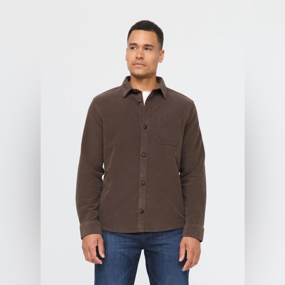 DU/ER No Sweat Moleskin Shirt in Mocha Size M